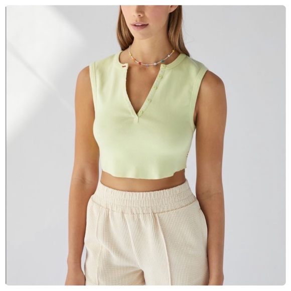 Urban outfitters Bdg willow henly tank top lime white NWT - Picture 1 of 9